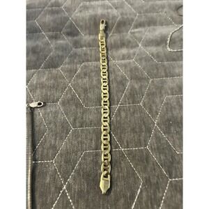 14kgp Gold Plated 7.75 " Bracelet T Design Link Chain #392